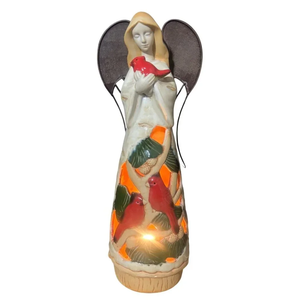 Cracker Barrel Season of Peace Cardinal Angel Light Up Lamp Christmas Holiday